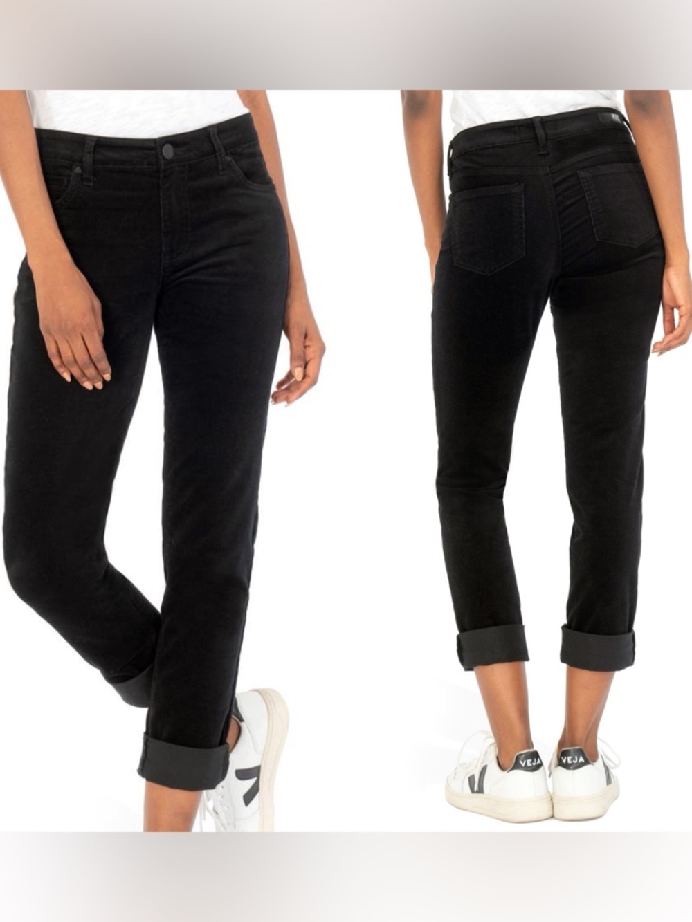 KFTK Catherine Stretch Cotton Corduroy Boyfriend Pants Size 14